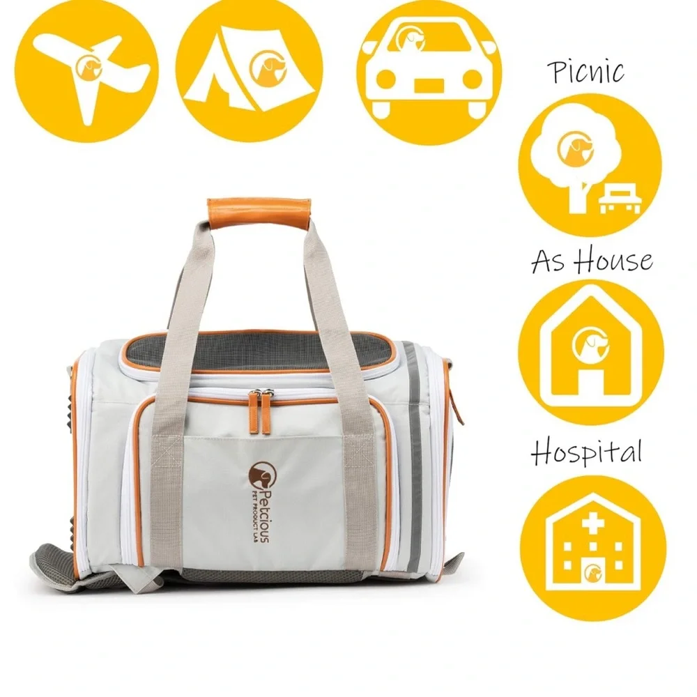 Gray and Orange Dog Carrier
